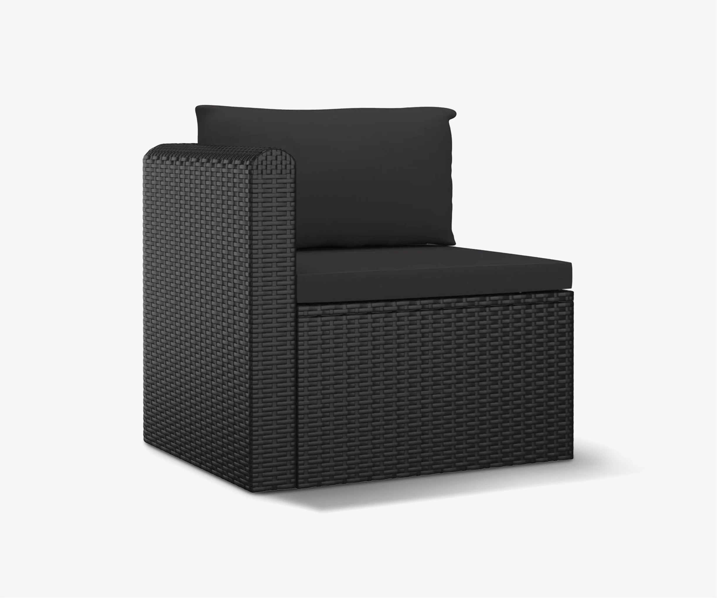 Black Rattan Patio Lounge Set - Image 3